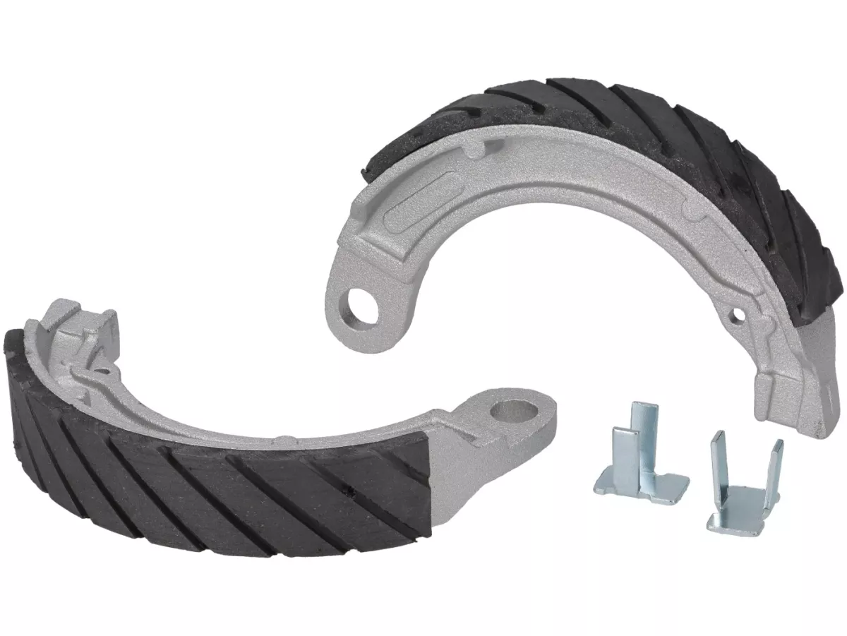 Brake shoes -NEWFREN Antiaqua Ø=127x23 mm- Vespa 8 rear, 1 mount, Vespa Wideframe V1T to V15T (h), V30T to V33T (h), VM (h), VN (h), VL (h), VB (h), VNA1T to VNA2T (h), VNB1T to VNB3T (h), VBA1T (h), VBB1T (h)