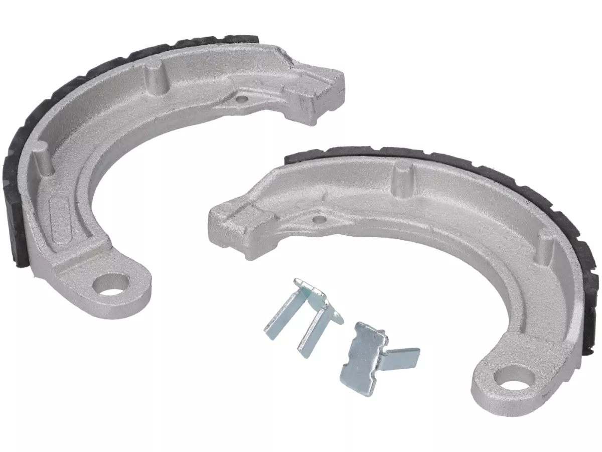 Brake shoes -NEWFREN Antiaqua Ø=127x23 mm- Vespa 8 rear, 1 mount, Vespa Wideframe V1T to V15T (h), V30T to V33T (h), VM (h), VN (h), VL (h), VB (h), VNA1T to VNA2T (h), VNB1T to VNB3T (h), VBA1T (h), VBB1T (h)