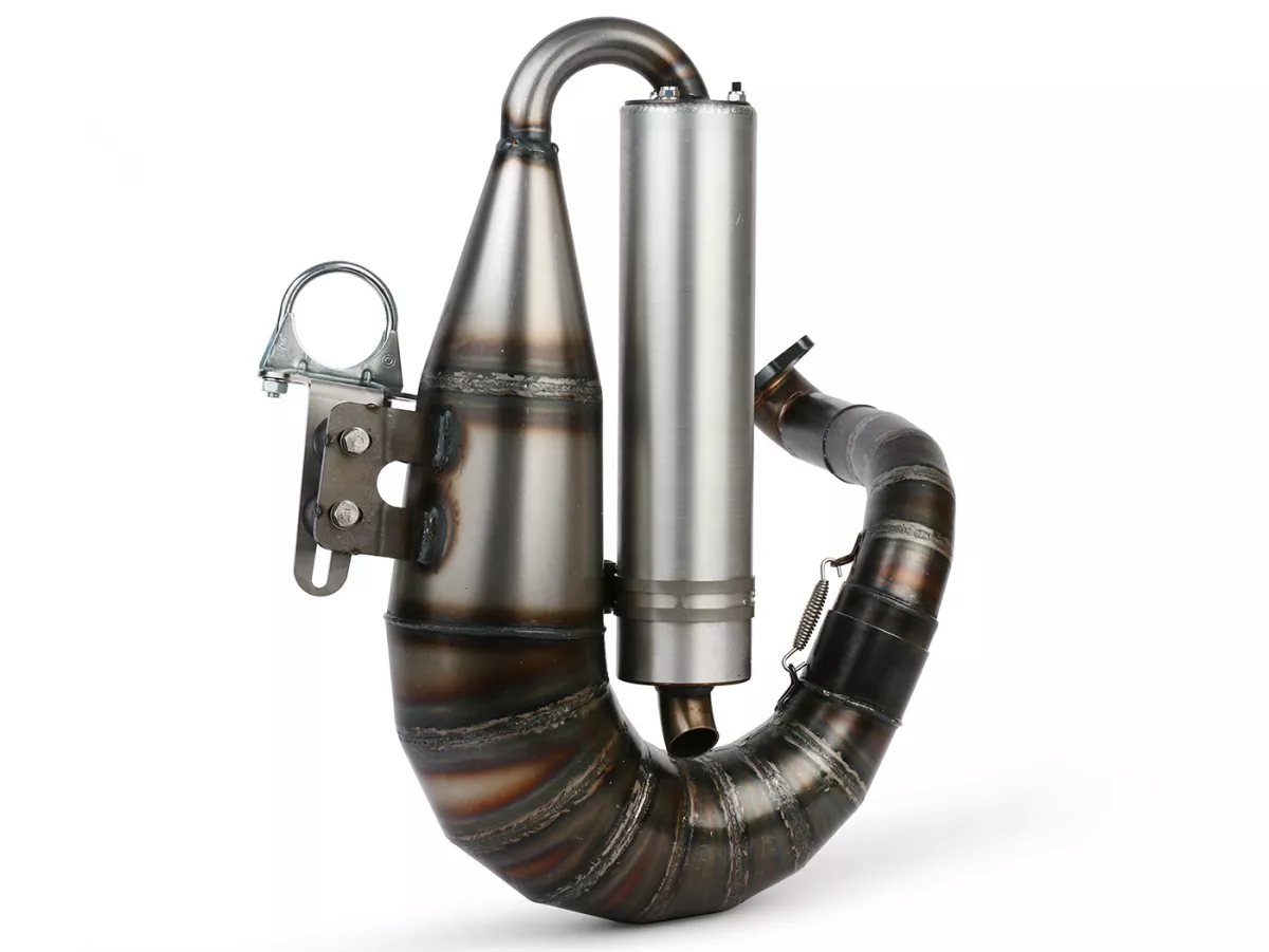 Knalpot -EGIG PERFORMANCE Whisper Goofi Curly - Egig 220, peredam suara yang disekrup - Vespa ET3, PV125 - Peredam kejut perlu diimbangi