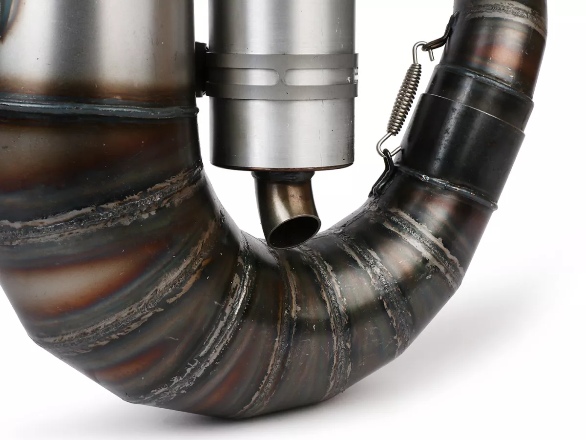 Knalpot -EGIG PERFORMANCE Whisper Goofi Curly - Egig 220, peredam suara yang disekrup - Vespa ET3, PV125 - Peredam kejut perlu diimbangi