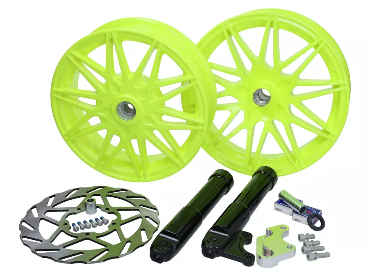 Fälgkonverteringssats -FAST ARROW PRO- Piaggio Zip 2000, Zip II 50-125 - neongul