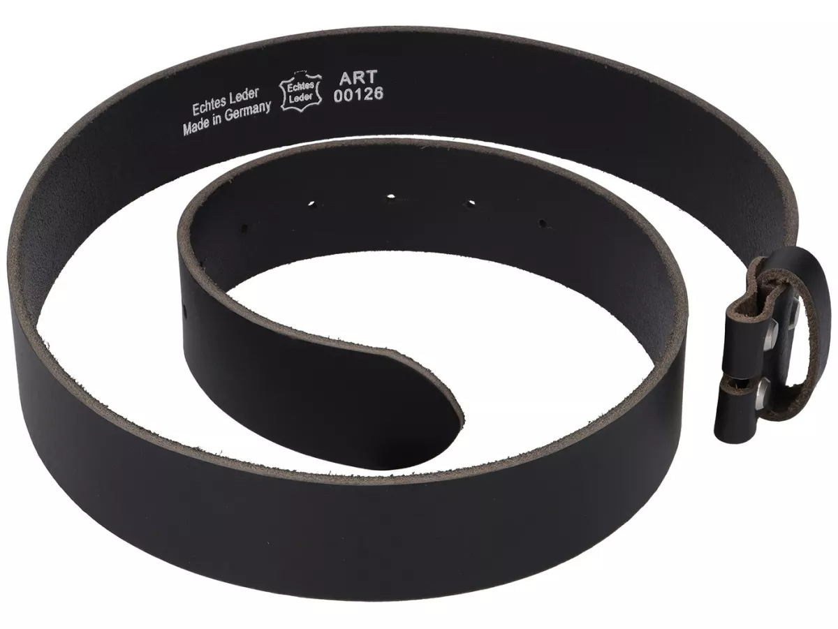 Riem - zwart, echt leer, maat 85, met Vespa gesp