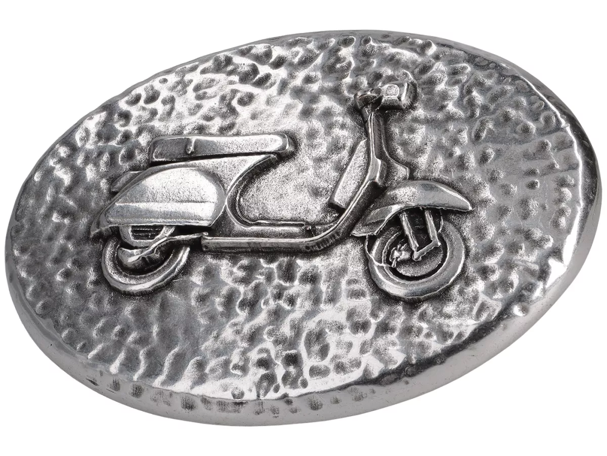 Riem - zwart, echt leer, maat 85, met Vespa gesp