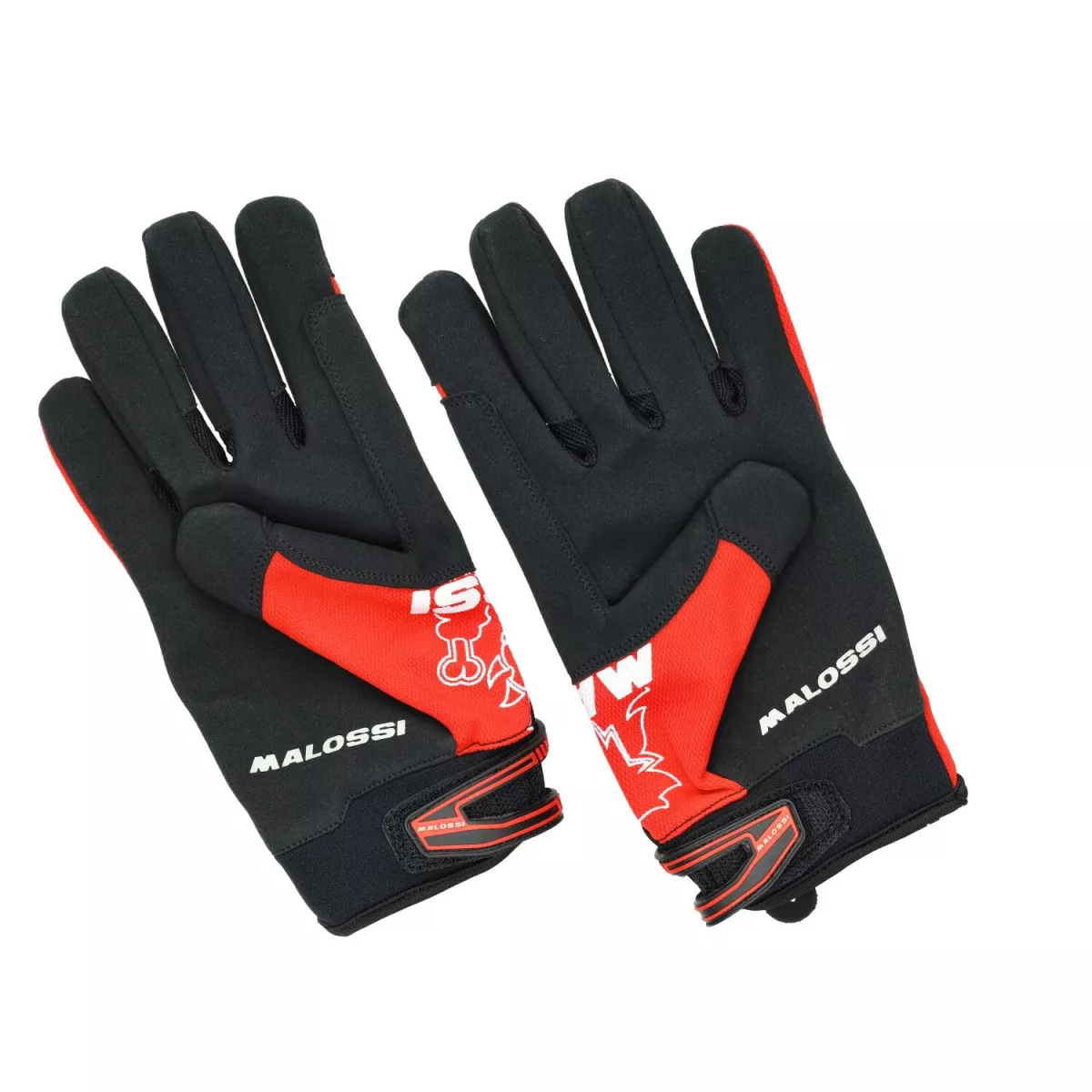 Arbetshandskar - Mekanikerhandskar -MALOSSI- röd / svart - M