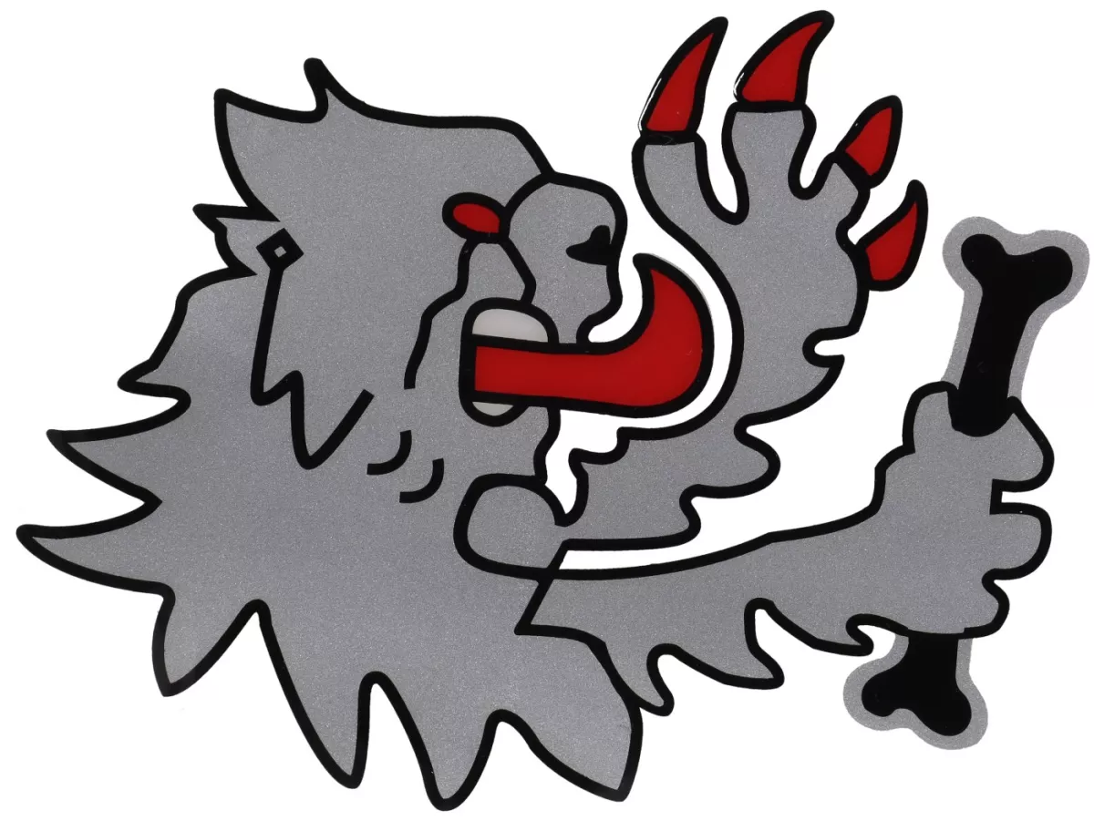 Parche -MALOSSI- Cabeza de león grande - PVC - plata