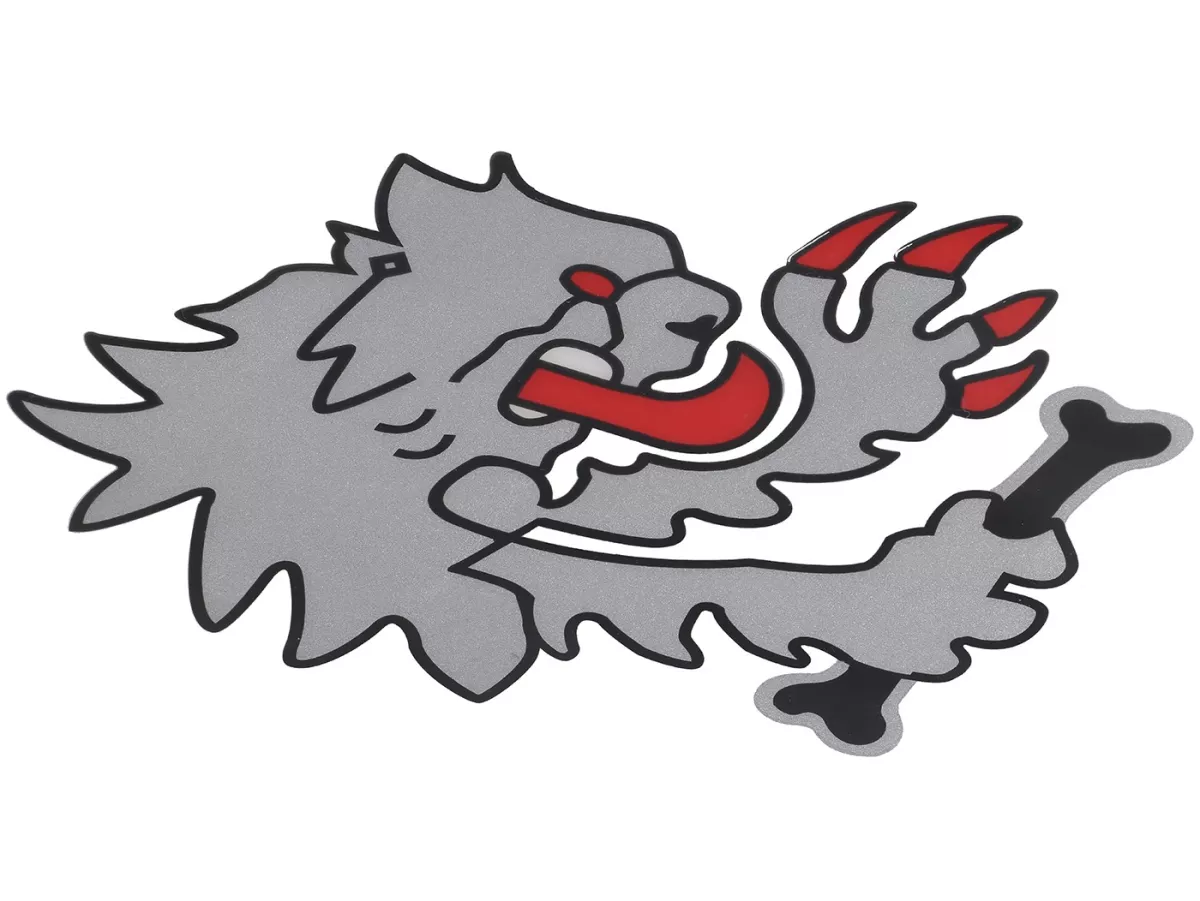 Parche -MALOSSI- Cabeza de león pequeña - PVC - plata