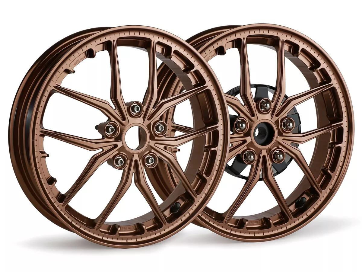 Jeu de jantes Magic MG-19 3.00-12 pouces, forgées, bronze pour Vespa GTS/GTS Super/GTV/GT 60/GT/GT L 125-310, Sprint/Primavera 125-150