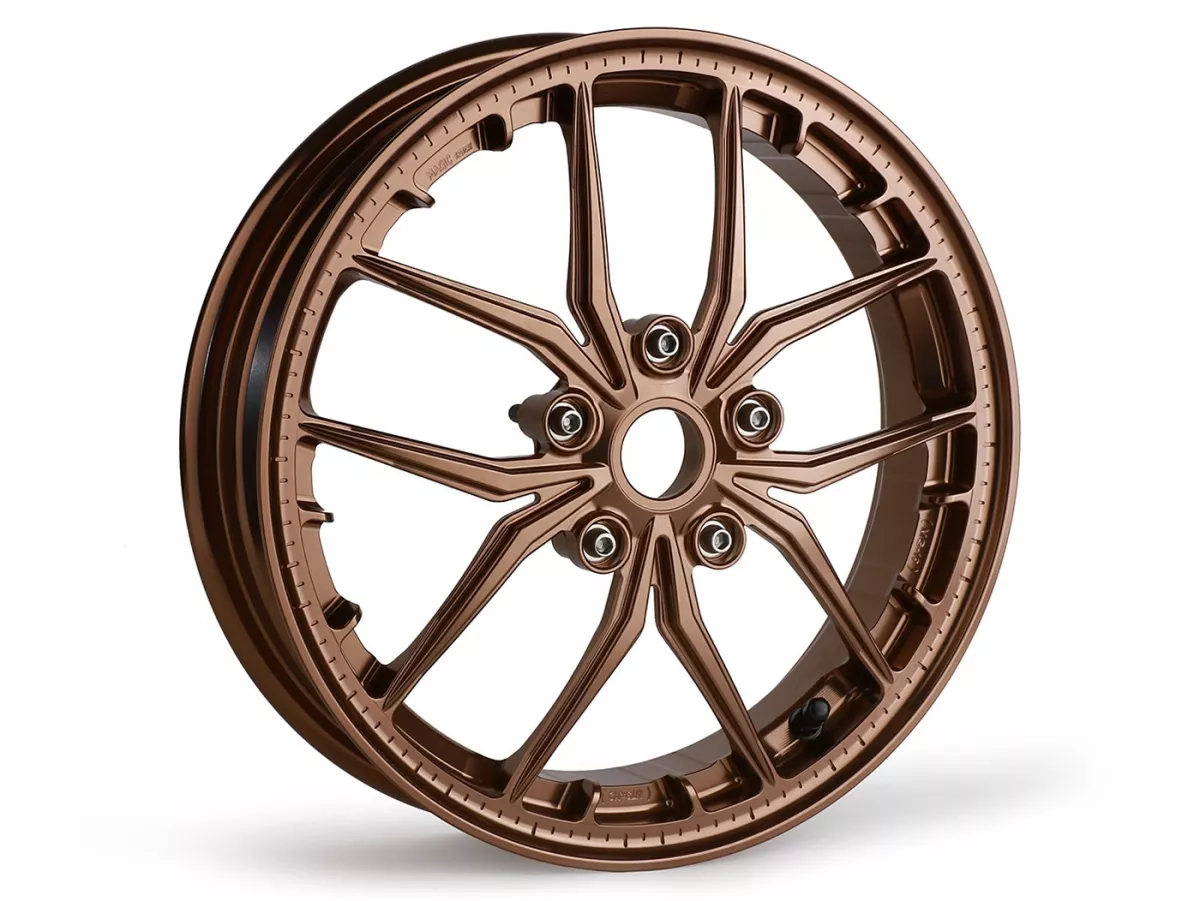Jeu de jantes Magic MG-19 3.00-12 pouces, forgées, bronze pour Vespa GTS/GTS Super/GTV/GT 60/GT/GT L 125-310, Sprint/Primavera 125-150