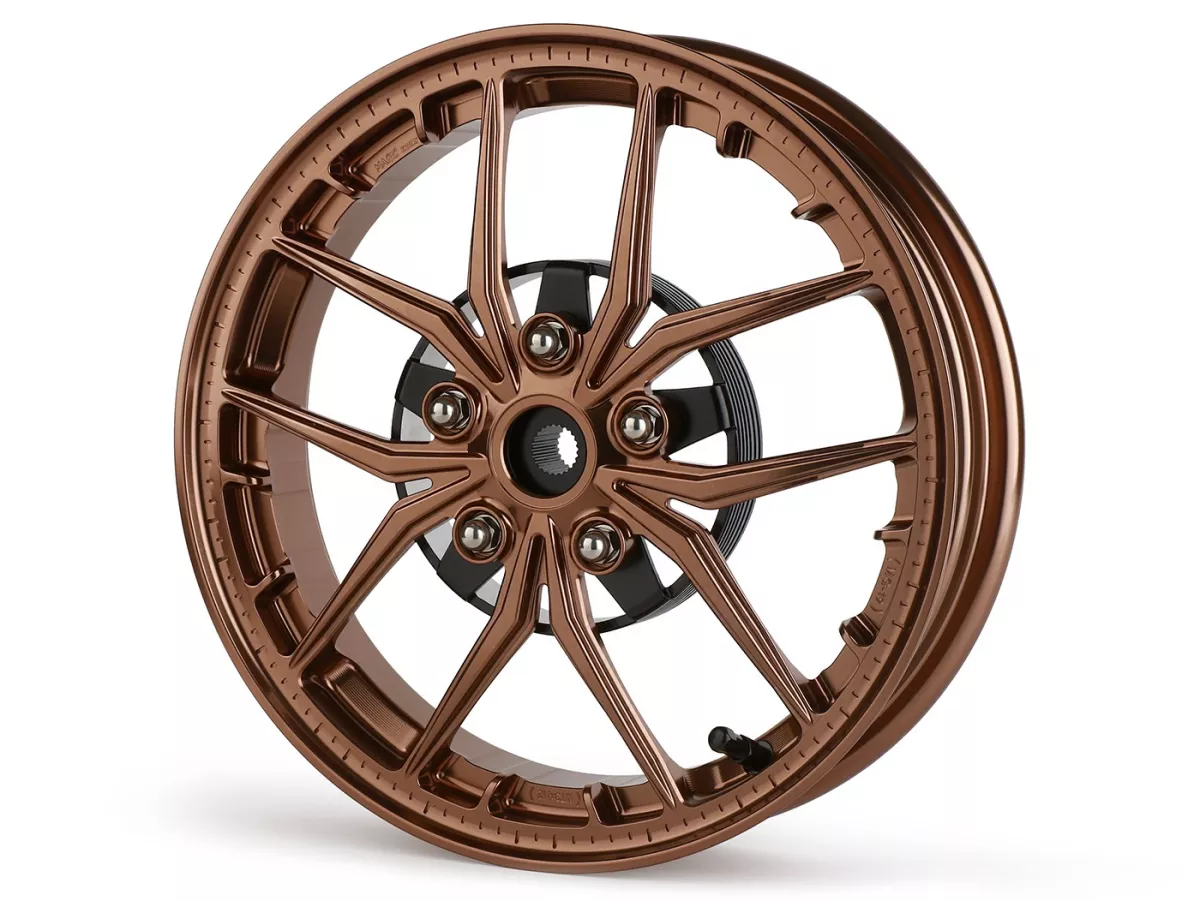 Jeu de jantes Magic MG-19 3.00-12 pouces, forgées, bronze pour Vespa GTS/GTS Super/GTV/GT 60/GT/GT L 125-310, Sprint/Primavera 125-150
