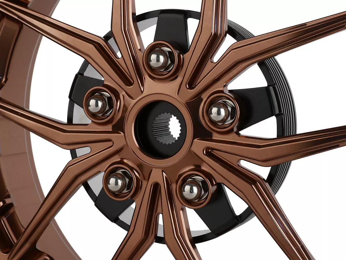 Jeu de jantes Magic MG-19 3.00-12 pouces, forgées, bronze pour Vespa GTS/GTS Super/GTV/GT 60/GT/GT L 125-310, Sprint/Primavera 125-150