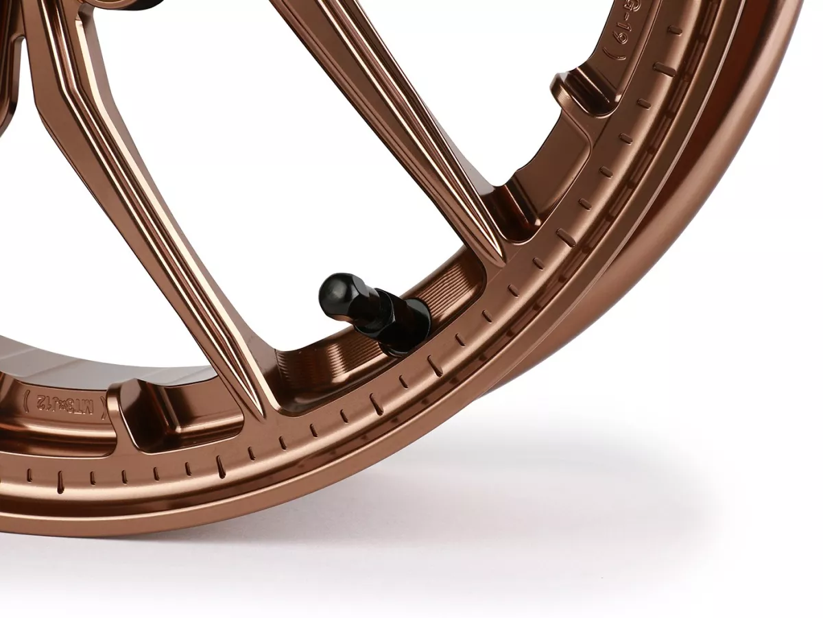 Jeu de jantes Magic MG-19 3.00-12 pouces, forgées, bronze pour Vespa GTS/GTS Super/GTV/GT 60/GT/GT L 125-310, Sprint/Primavera 125-150