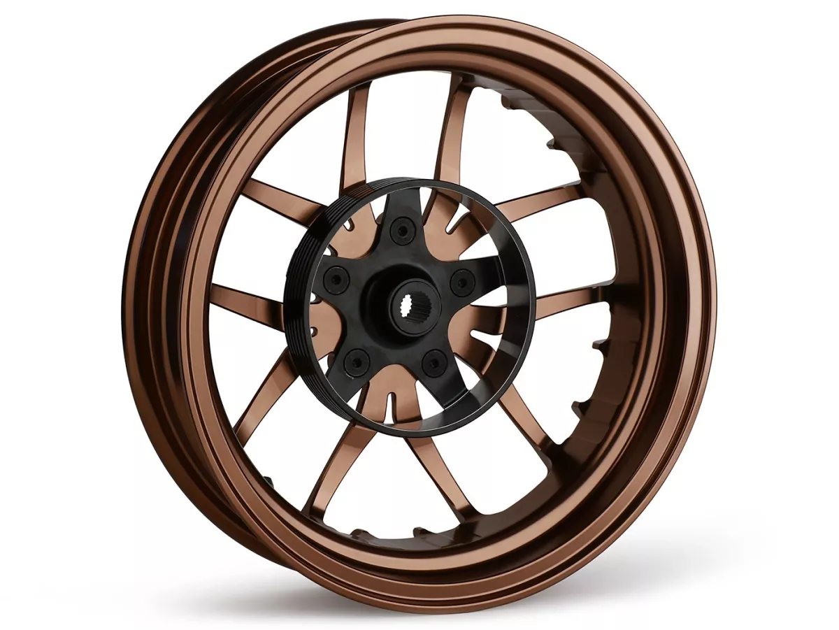 Jeu de jantes Magic MG-19 3.00-12 pouces, forgées, bronze pour Vespa GTS/GTS Super/GTV/GT 60/GT/GT L 125-310, Sprint/Primavera 125-150