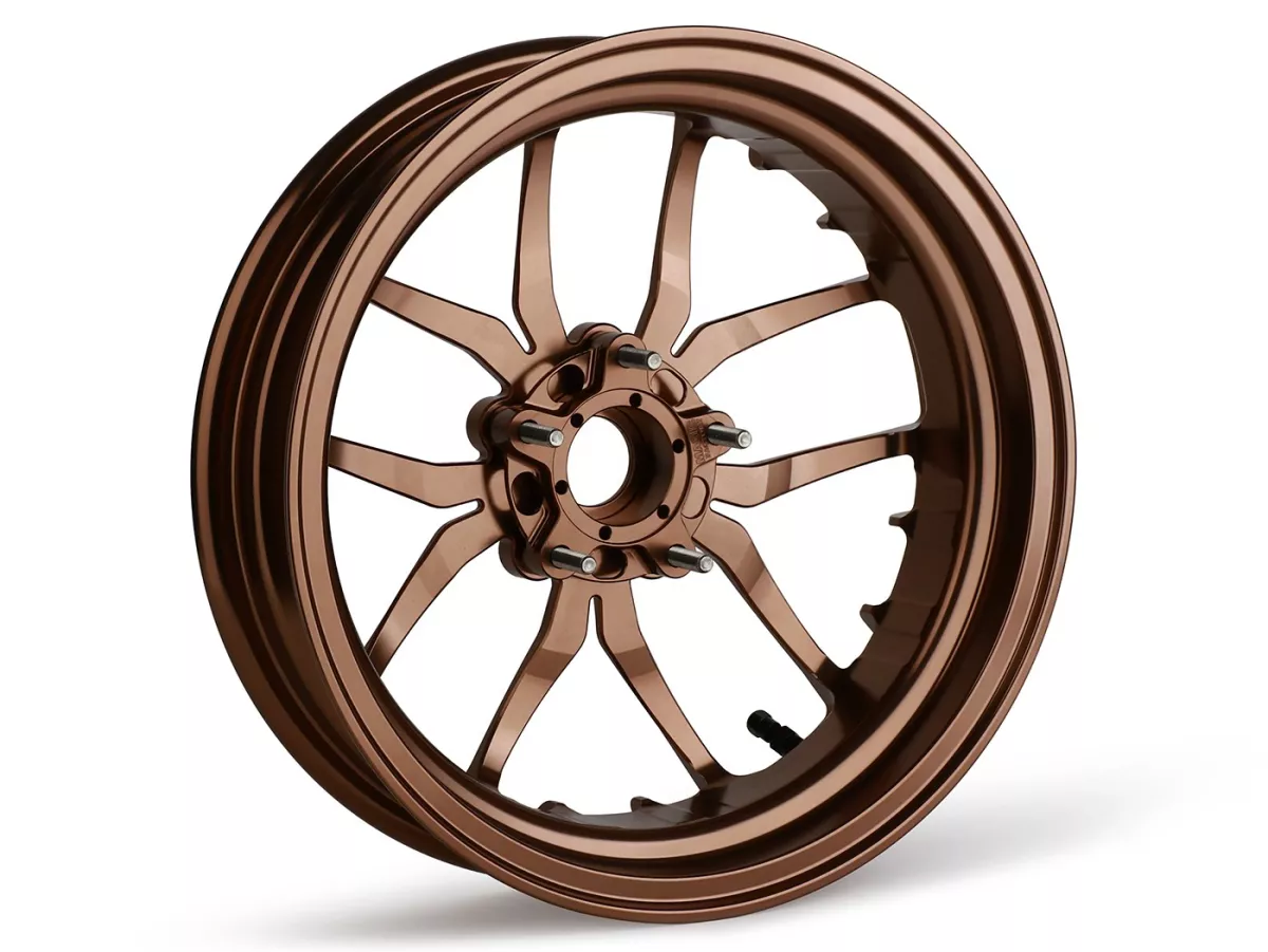 Jeu de jantes Magic MG-19 3.00-12 pouces, forgées, bronze pour Vespa GTS/GTS Super/GTV/GT 60/GT/GT L 125-310, Sprint/Primavera 125-150