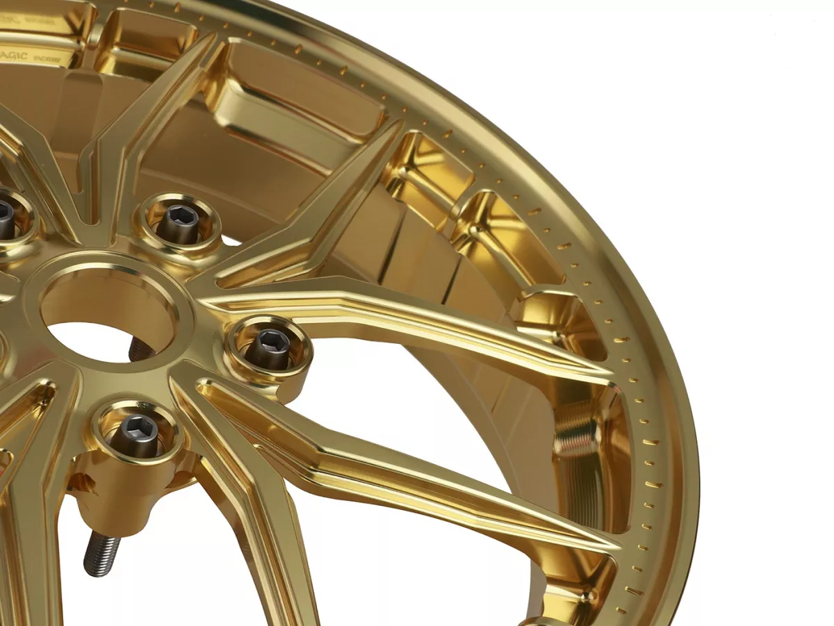 Wheel set Magic MG-19 3.00-12 inch, forged, gold for Vespa GTS/GTS Super/GTV/GT 60/GT/GT L 125-310, Sprint/Primavera 125-150
