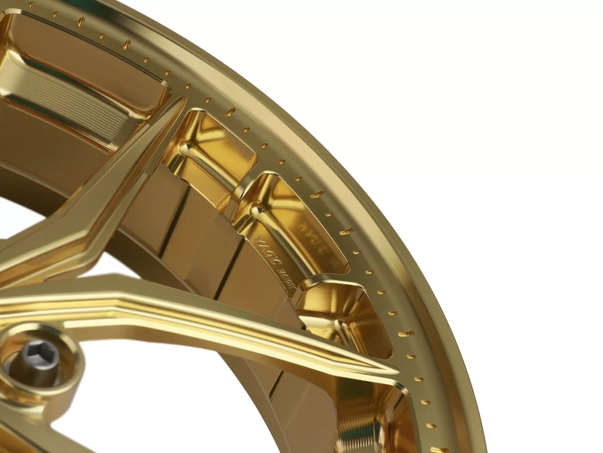 Wheel set Magic MG-19 3.00-12 inch, forged, gold for Vespa GTS/GTS Super/GTV/GT 60/GT/GT L 125-310, Sprint/Primavera 125-150