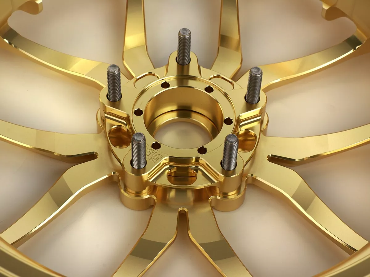 Wheel set Magic MG-19 3.00-12 inch, forged, gold for Vespa GTS/GTS Super/GTV/GT 60/GT/GT L 125-310, Sprint/Primavera 125-150