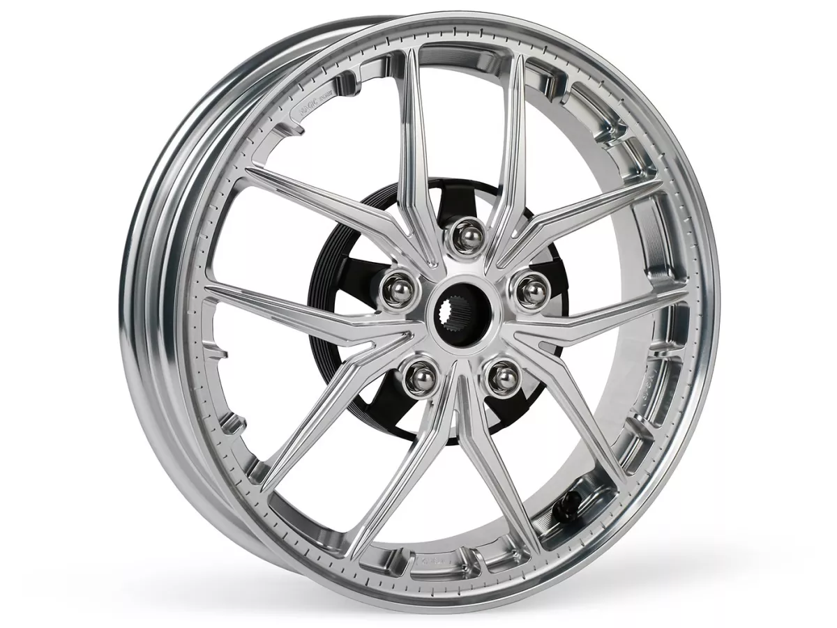 Juego de ruedas Magic MG-19 3,00-12 pulgadas, forjadas, plata para Vespa GTS/GTS Super/GTV/GT 60/GT/GT L 125-310, Sprint/Primavera 125-150