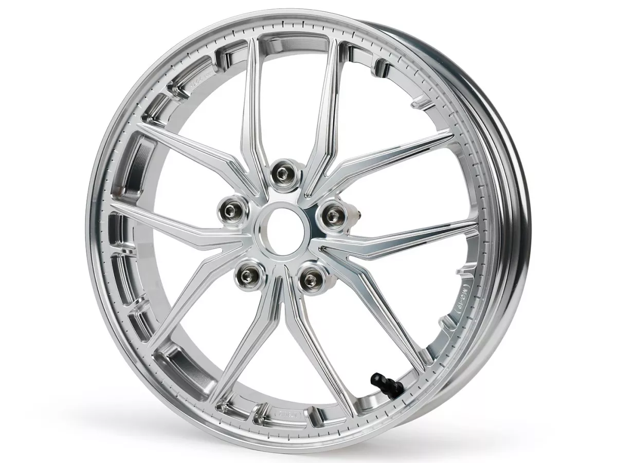 Juego de ruedas Magic MG-19 3,00-12 pulgadas, forjadas, plata para Vespa GTS/GTS Super/GTV/GT 60/GT/GT L 125-310, Sprint/Primavera 125-150