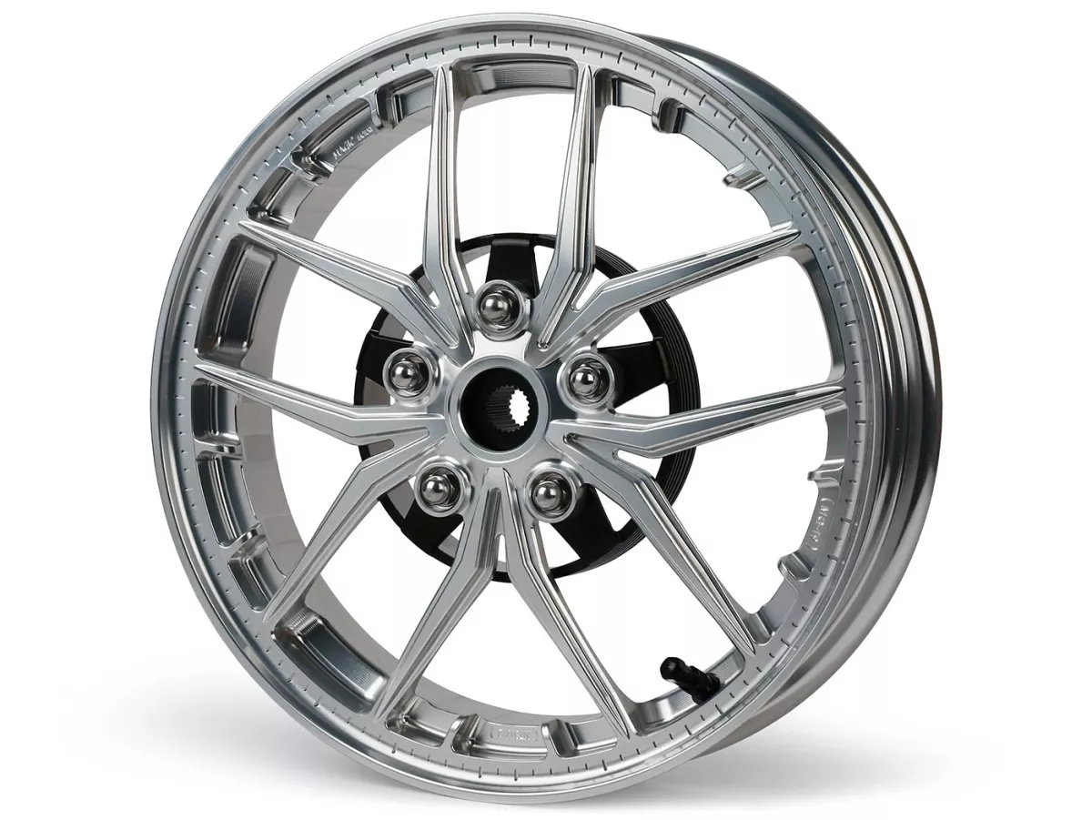 Juego de ruedas Magic MG-19 3,00-12 pulgadas, forjadas, plata para Vespa GTS/GTS Super/GTV/GT 60/GT/GT L 125-310, Sprint/Primavera 125-150