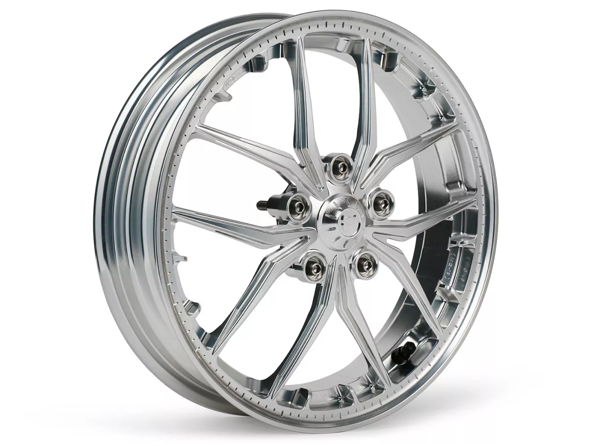 Juego de ruedas Magic MG-19 3,00-12 pulgadas, forjadas, plata para Vespa GTS/GTS Super/GTV/GT 60/GT/GT L 125-310, Sprint/Primavera 125-150