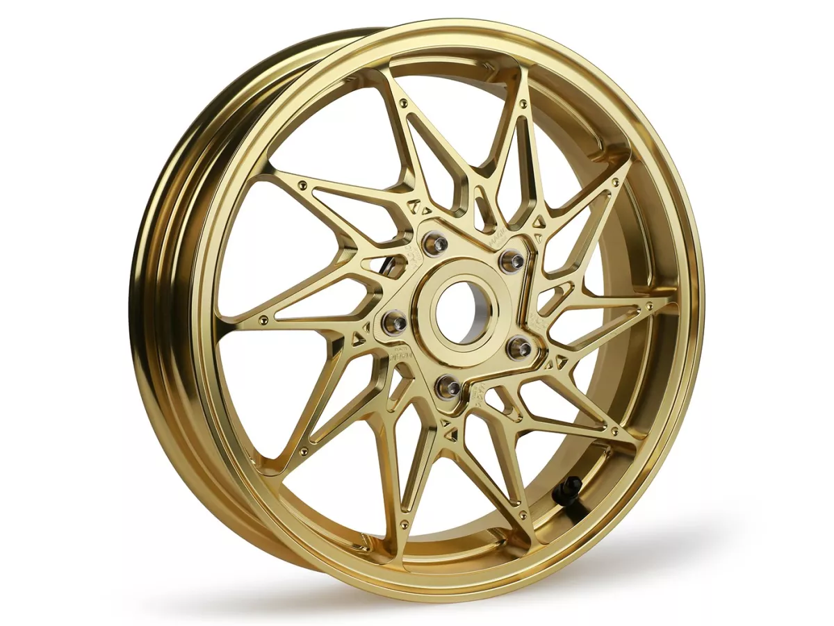 Hjulsats Magic MG-20 3,00-12 tum, smidd, guld till Vespa GTS/GTS Super/GTV/GT 60/GT/GT L 125-310, Sprint/Primavera 125-150