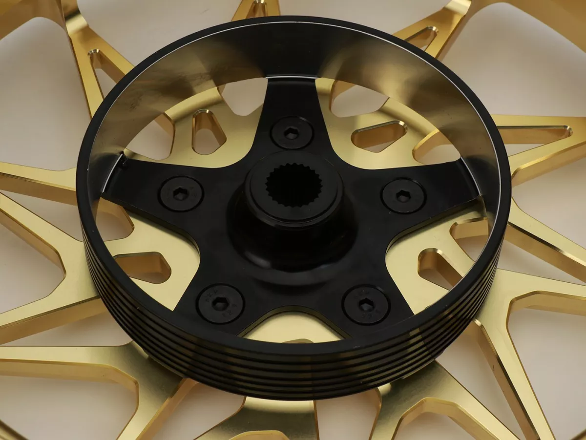 Hjulsats Magic MG-20 3,00-12 tum, smidd, guld till Vespa GTS/GTS Super/GTV/GT 60/GT/GT L 125-310, Sprint/Primavera 125-150