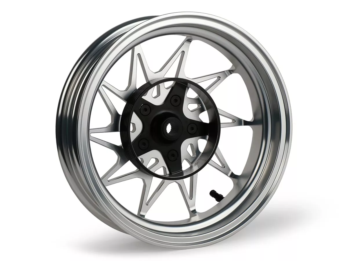 Juego de ruedas Magic MG-20 3,00-12 pulgadas, forjadas, plata para Vespa GTS/GTS Super/GTV/GT 60/GT/GT L 125-310, Sprint/Primavera 125-150