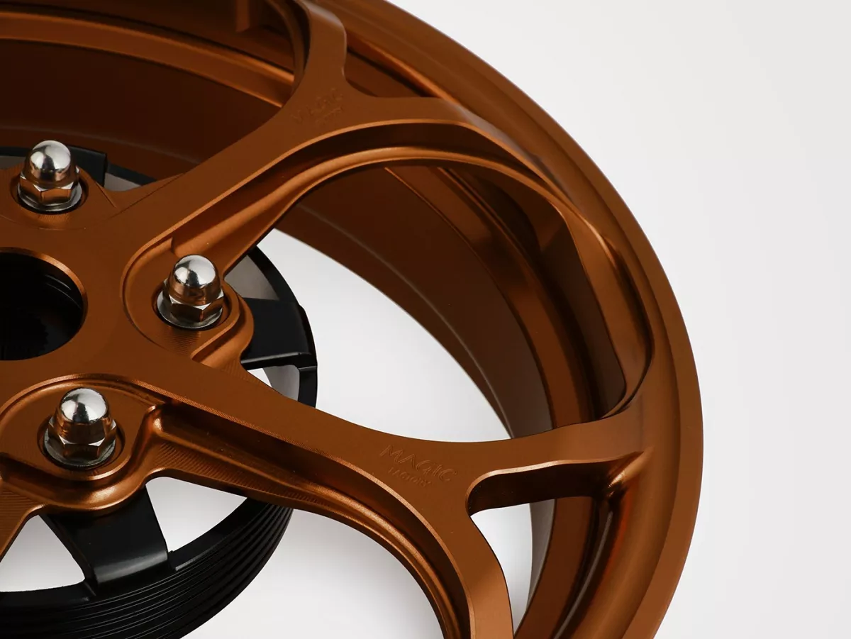 Wheel set Magic MG-21 3.00-12 inch, forged, bronze for Vespa GTS/GTS Super/GTV/GT 60/GT/GT L 125-310, Sprint/Primavera 125-150