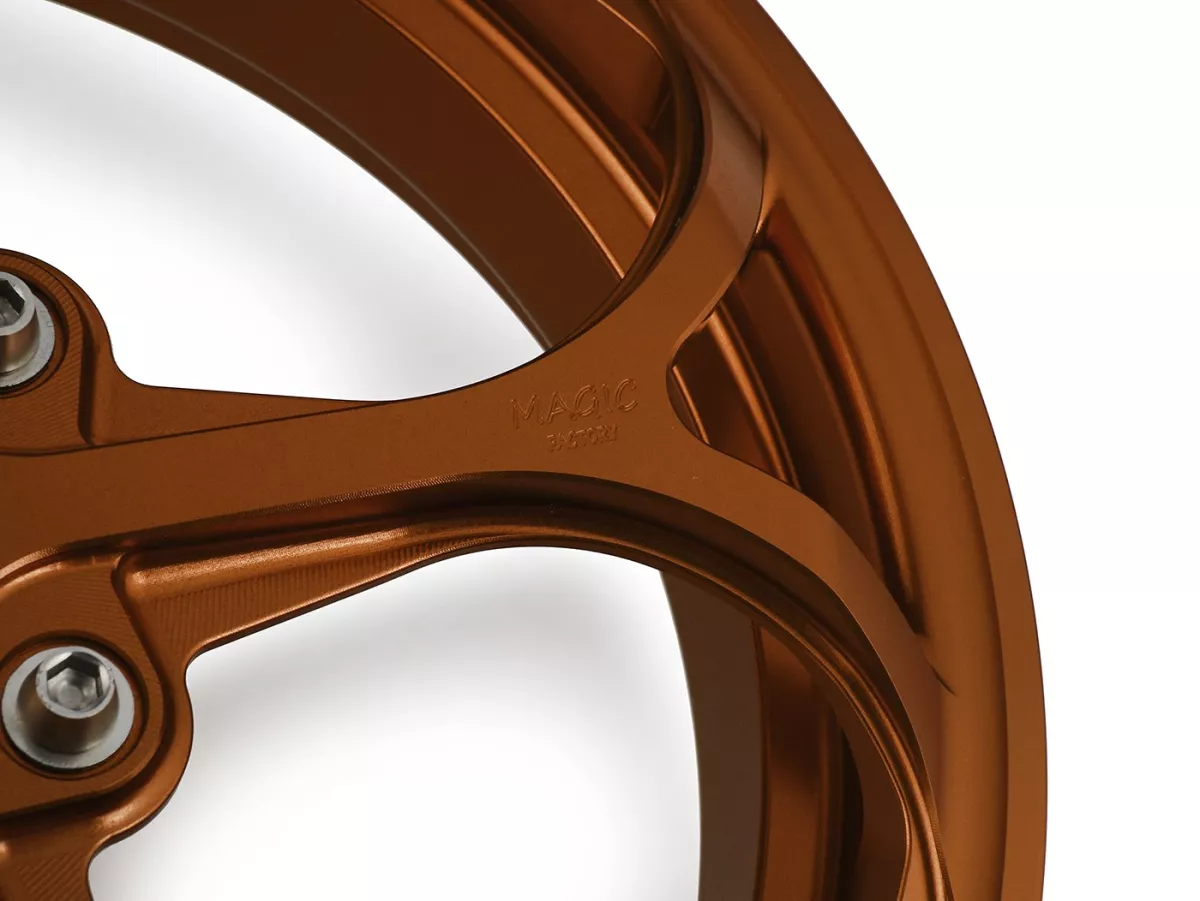 Wheel set Magic MG-21 3.00-12 inch, forged, bronze for Vespa GTS/GTS Super/GTV/GT 60/GT/GT L 125-310, Sprint/Primavera 125-150