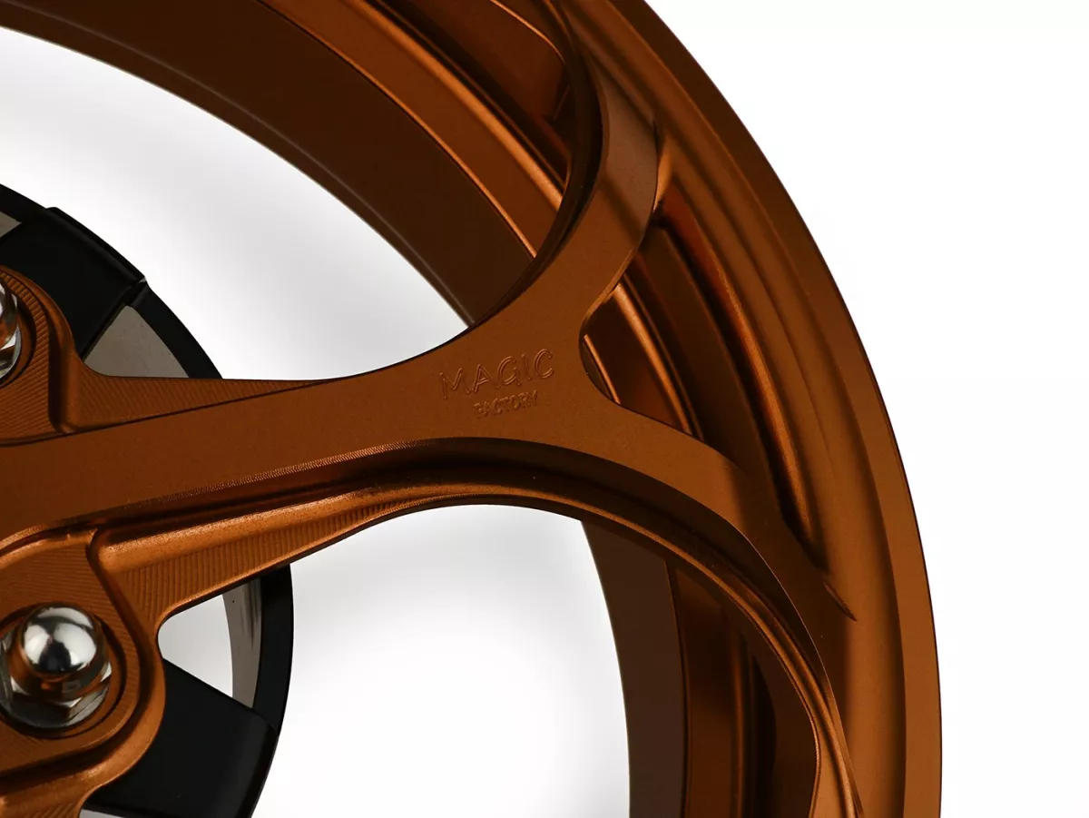 Wheel set Magic MG-21 3.00-12 inch, forged, bronze for Vespa GTS/GTS Super/GTV/GT 60/GT/GT L 125-310, Sprint/Primavera 125-150