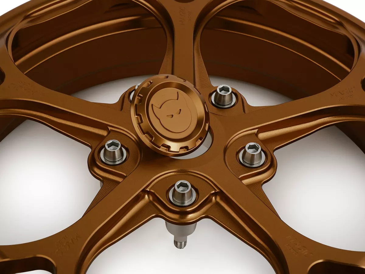 Wheel set Magic MG-21 3.00-12 inch, forged, bronze for Vespa GTS/GTS Super/GTV/GT 60/GT/GT L 125-310, Sprint/Primavera 125-150