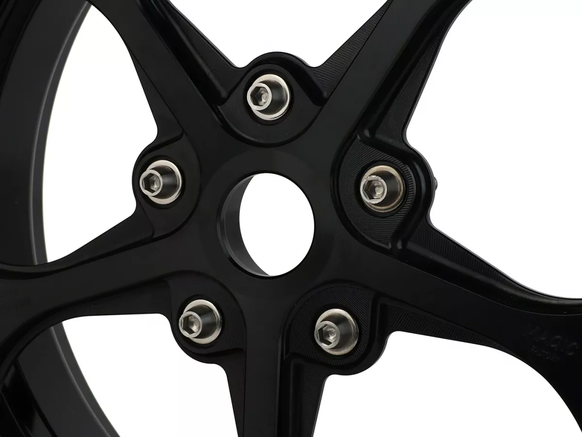 Set roda Magic MG-21 3.00-12 inci, tempa, hitam untuk Vespa GTS/GTS Super/GTV/GT 60/GT/GT L 125-310, Sprint/Primavera 125-150