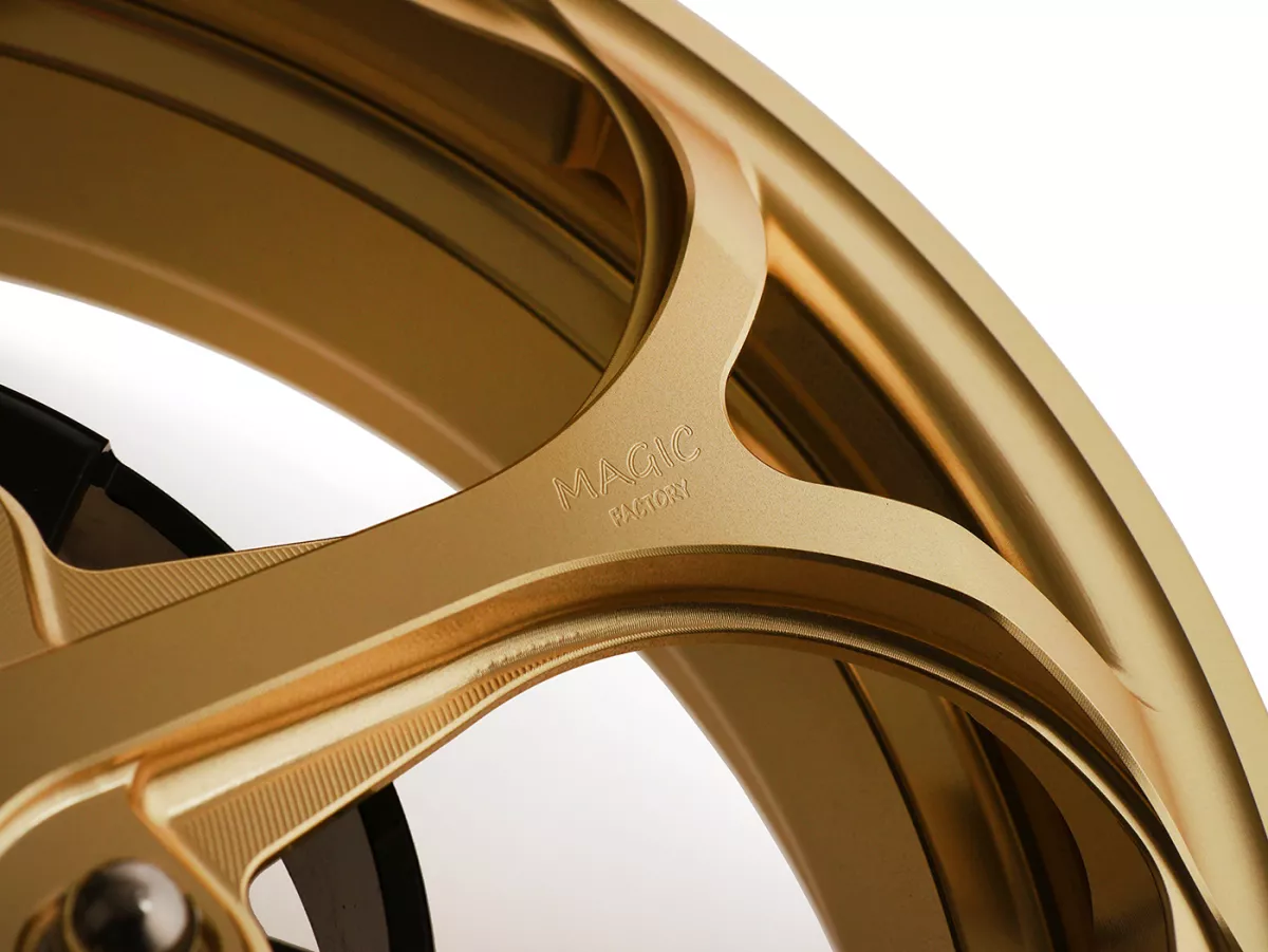 Wheel set Magic MG-21 3.00-12 inch, forged, gold for Vespa GTS/GTS Super/GTV/GT 60/GT/GT L 125-310, Sprint/Primavera 125-150