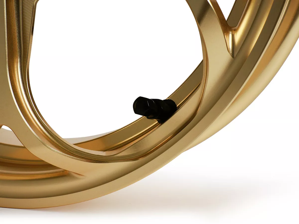 Wheel set Magic MG-21 3.00-12 inch, forged, gold for Vespa GTS/GTS Super/GTV/GT 60/GT/GT L 125-310, Sprint/Primavera 125-150