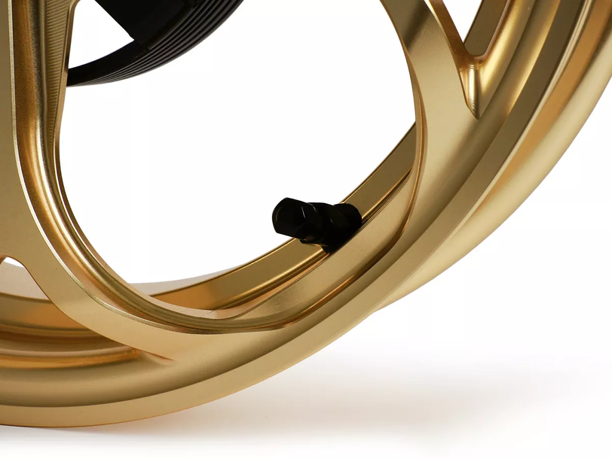 Wheel set Magic MG-21 3.00-12 inch, forged, gold for Vespa GTS/GTS Super/GTV/GT 60/GT/GT L 125-310, Sprint/Primavera 125-150