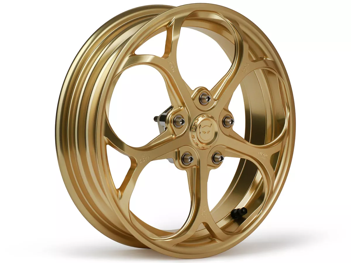 Wheel set Magic MG-21 3.00-12 inch, forged, gold for Vespa GTS/GTS Super/GTV/GT 60/GT/GT L 125-310, Sprint/Primavera 125-150