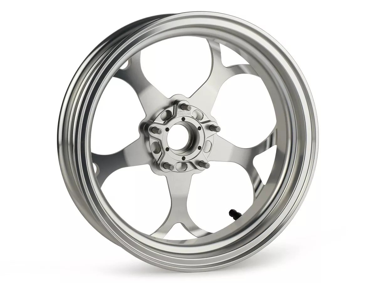 Set roda Magic MG-21 3.00-12 inci, ditempa, perak untuk Vespa GTS/GTS Super/GTV/GT 60/GT/GT L 125-310, Sprint/Primavera 125-150