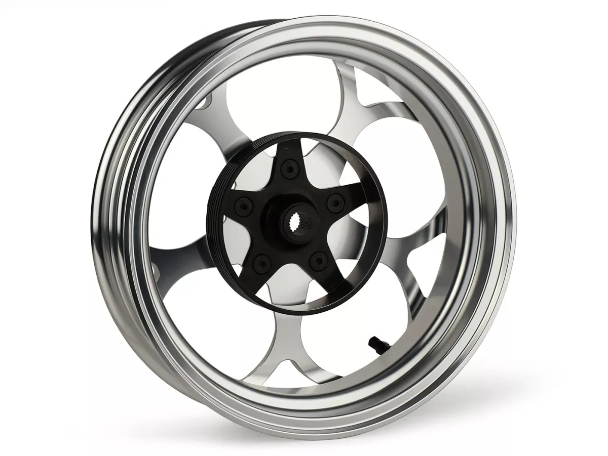 Set roda Magic MG-21 3.00-12 inci, ditempa, perak untuk Vespa GTS/GTS Super/GTV/GT 60/GT/GT L 125-310, Sprint/Primavera 125-150