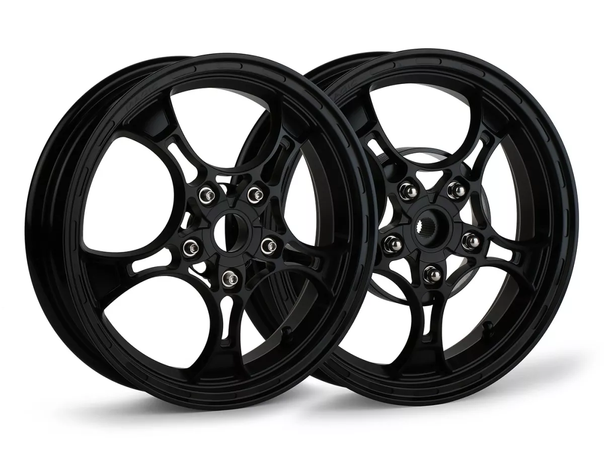 Felgen-Set Magic MG-26 3.00-12 Zoll, geschmiedet, silbern für Vespa GTS/GTS Super/GTV/GT 60/GT/GT L 125-310, Sprint/Primavera 125-150