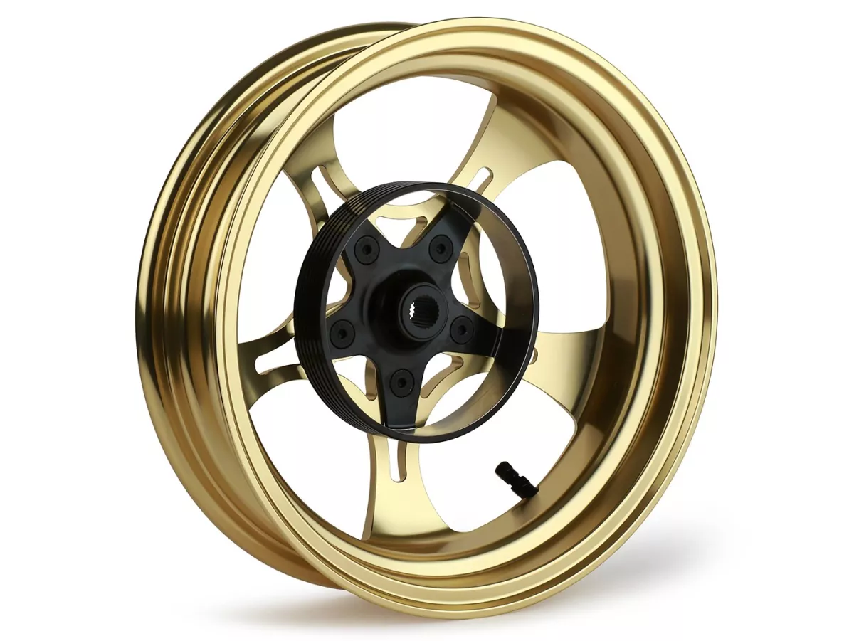 Felgen-Set Magic MG-26 3.00-12 Zoll, geschmiedet, golden für Vespa GTS/GTS Super/GTV/GT 60/GT/GT L 125-310, Sprint/Primavera 125-150
