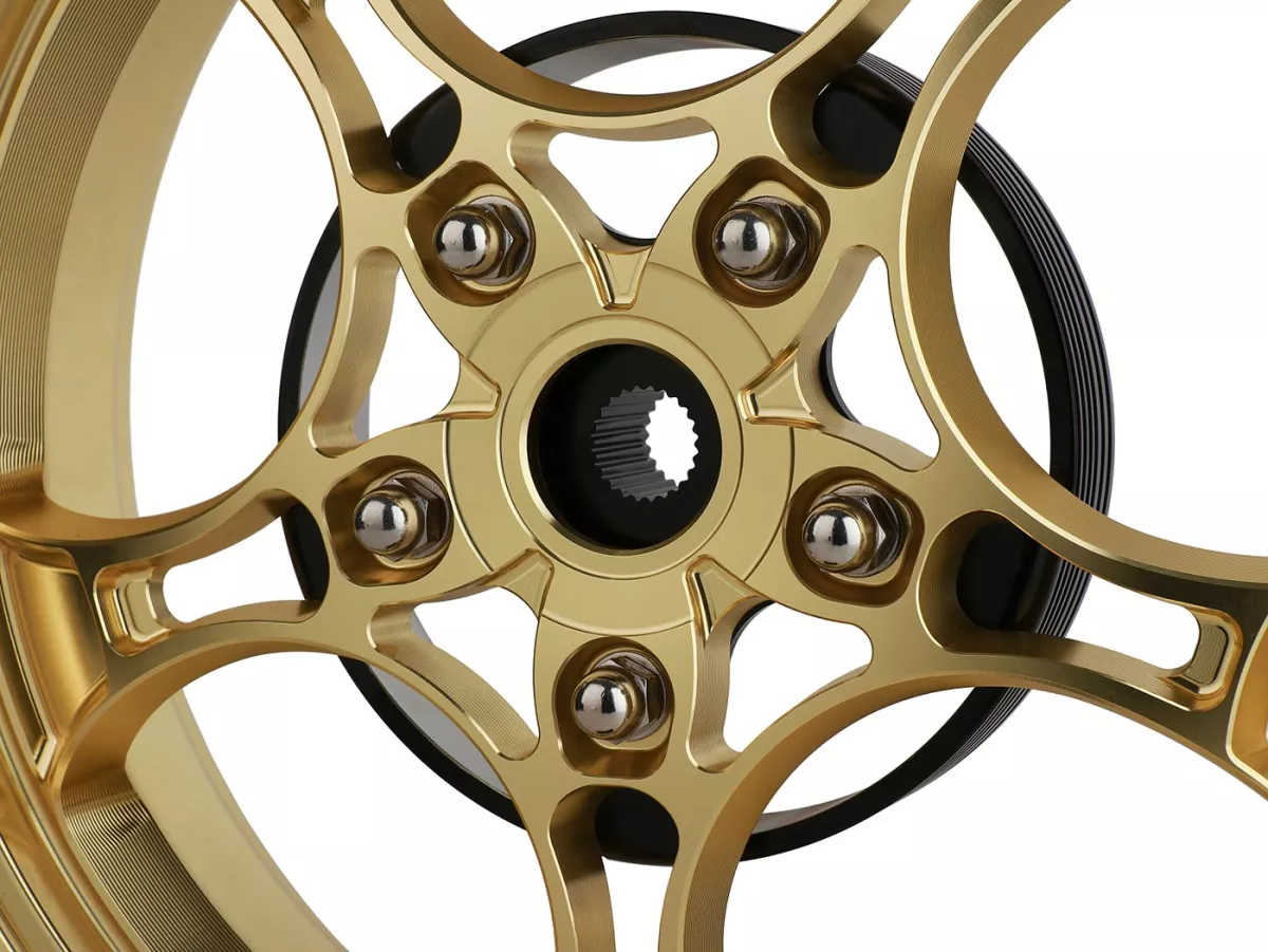 Felgen-Set Magic MG-26 3.00-12 Zoll, geschmiedet, golden für Vespa GTS/GTS Super/GTV/GT 60/GT/GT L 125-310, Sprint/Primavera 125-150
