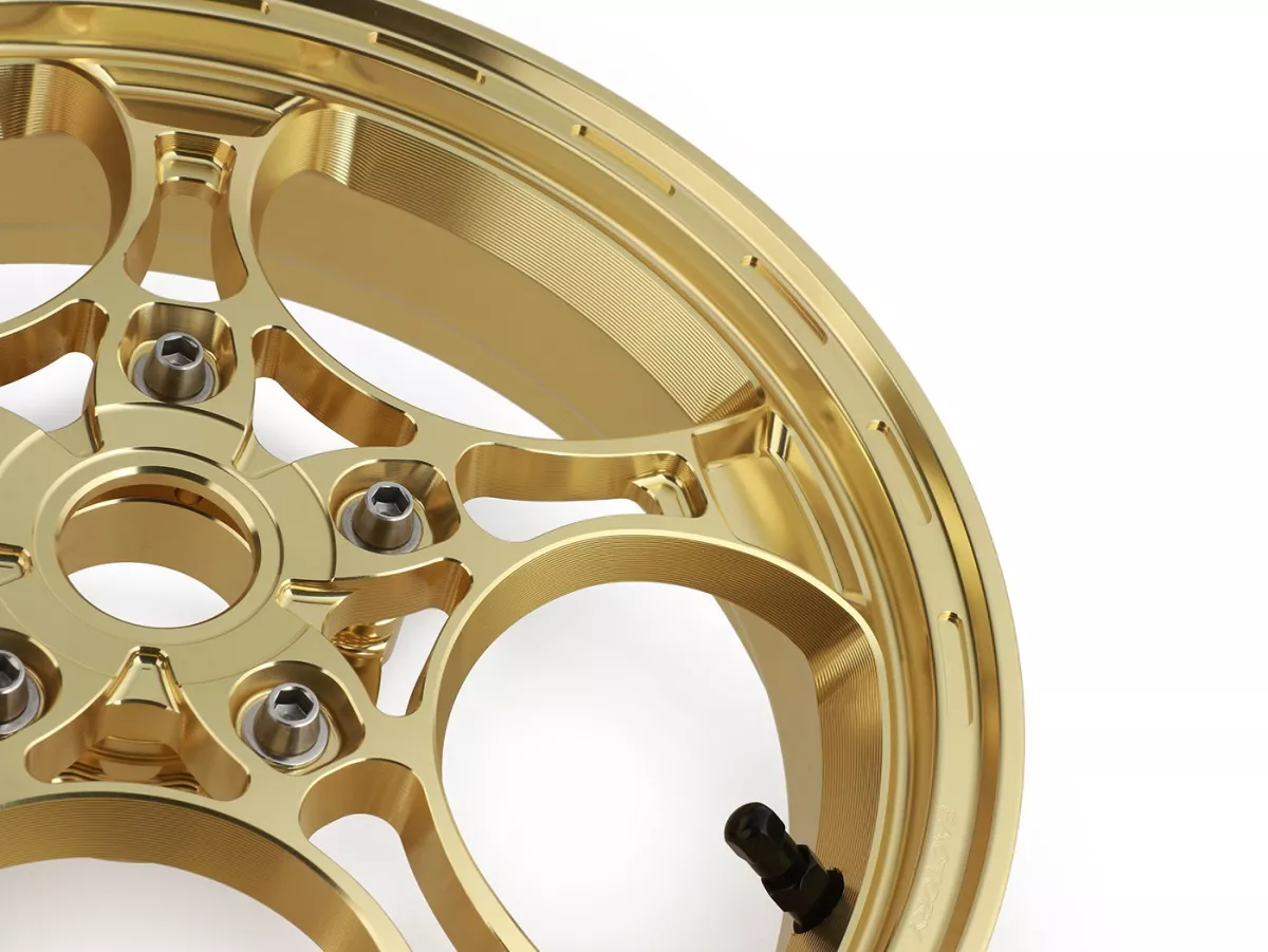 Felgen-Set Magic MG-26 3.00-12 Zoll, geschmiedet, golden für Vespa GTS/GTS Super/GTV/GT 60/GT/GT L 125-310, Sprint/Primavera 125-150
