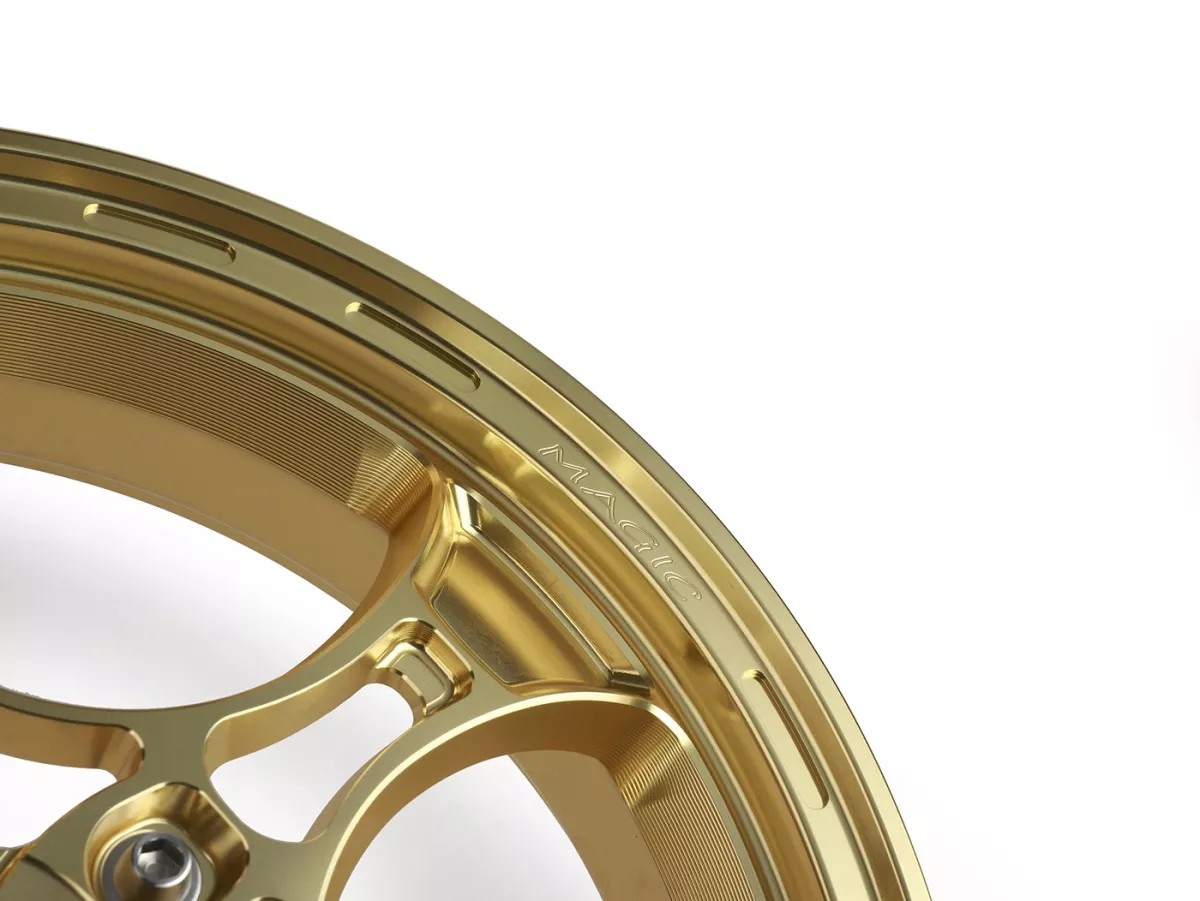 Felgen-Set Magic MG-26 3.00-12 Zoll, geschmiedet, golden für Vespa GTS/GTS Super/GTV/GT 60/GT/GT L 125-310, Sprint/Primavera 125-150