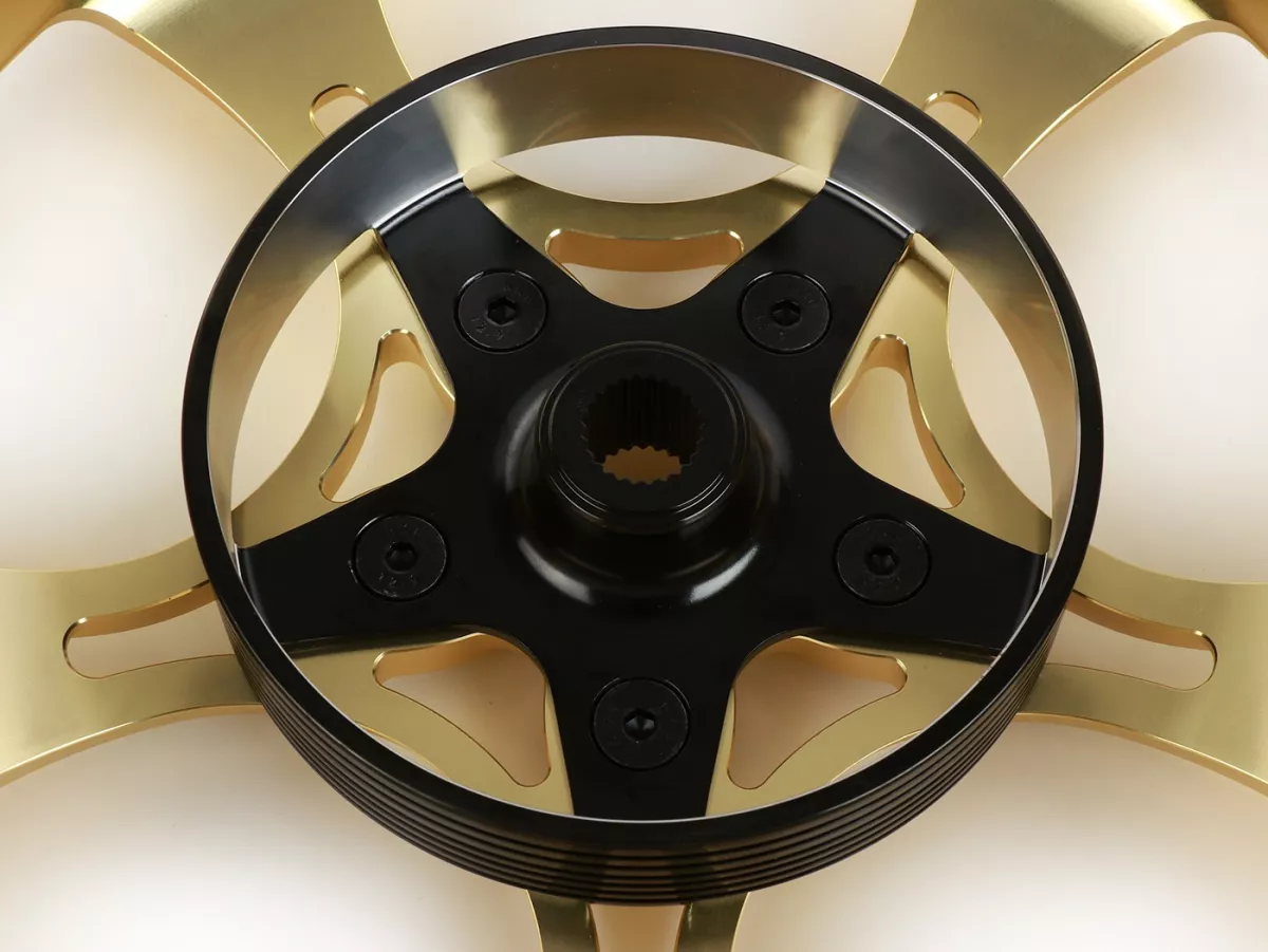 Felgen-Set Magic MG-26 3.00-12 Zoll, geschmiedet, golden für Vespa GTS/GTS Super/GTV/GT 60/GT/GT L 125-310, Sprint/Primavera 125-150