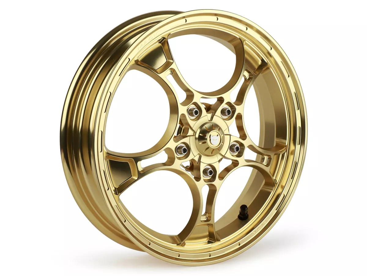 Felgen-Set Magic MG-26 3.00-12 Zoll, geschmiedet, golden für Vespa GTS/GTS Super/GTV/GT 60/GT/GT L 125-310, Sprint/Primavera 125-150