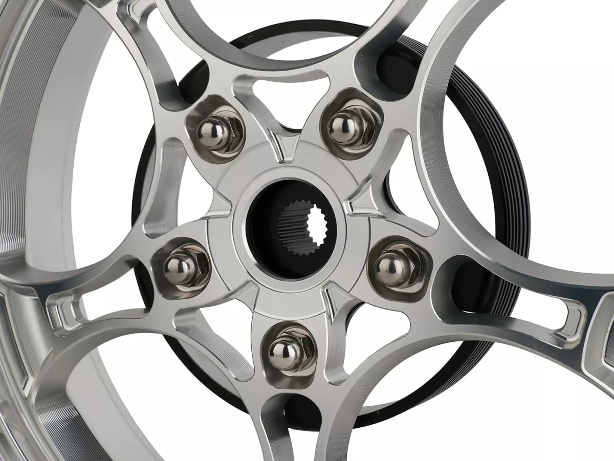 Felgen-Set Magic MG-26 3.00-12 Zoll, geschmiedet, silbern für Vespa GTS/GTS Super/GTV/GT 60/GT/GT L 125-310, Sprint/Primavera 125-150