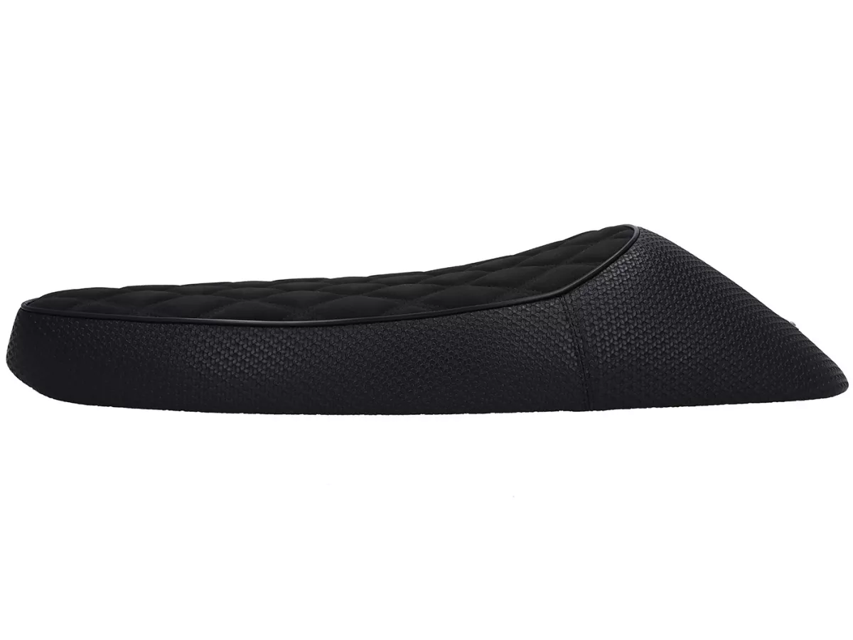 Selle -NISA Black Girl (Corps PVC)- Vespa Largeframe avec bouchon de réservoir rabattable - Vespa PX ancienne, Sprint, TS, GT/GTR, Super, VNA, VNB, VBA, VBB - Noir