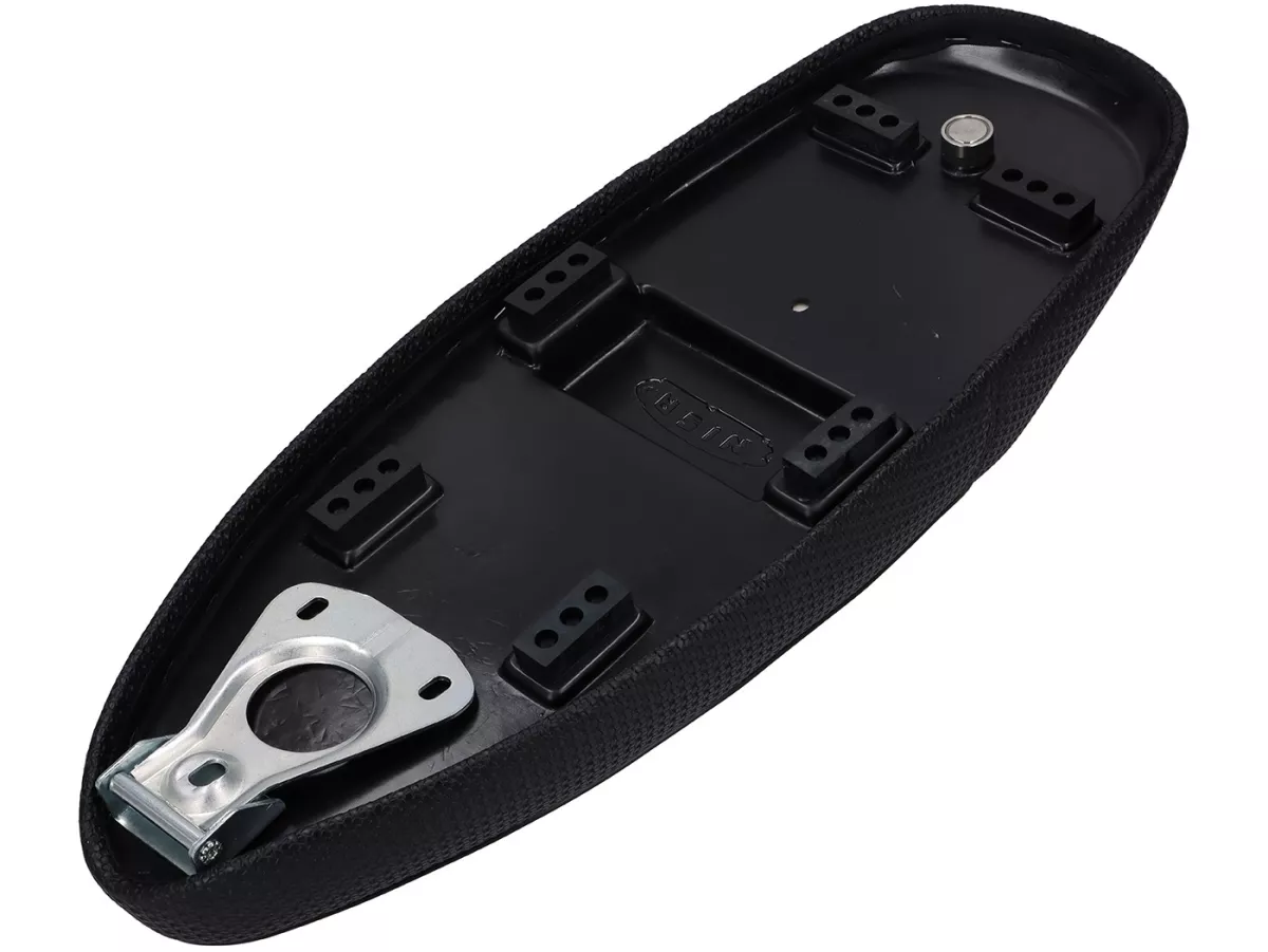 Selle -NISA Black Girl (Corps PVC)- Vespa Largeframe avec bouchon de réservoir rabattable - Vespa PX ancienne, Sprint, TS, GT/GTR, Super, VNA, VNB, VBA, VBB - Noir
