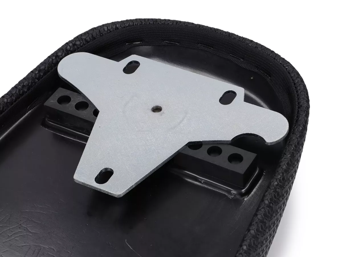 Selle -NISA Black Girl (Corps PVC)- Vespa Largeframe avec bouchon de réservoir rabattable - Vespa PX ancienne, Sprint, TS, GT/GTR, Super, VNA, VNB, VBA, VBB - Noir