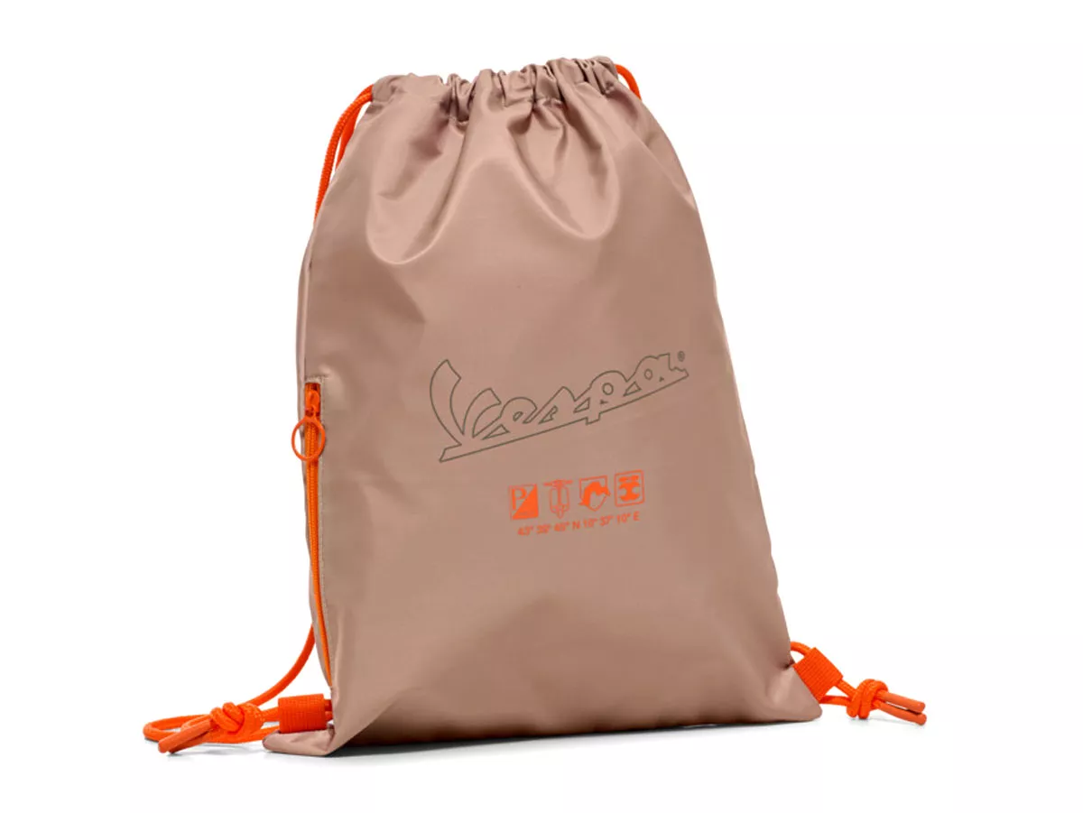 Vespa ryggsäck gympapåse beige